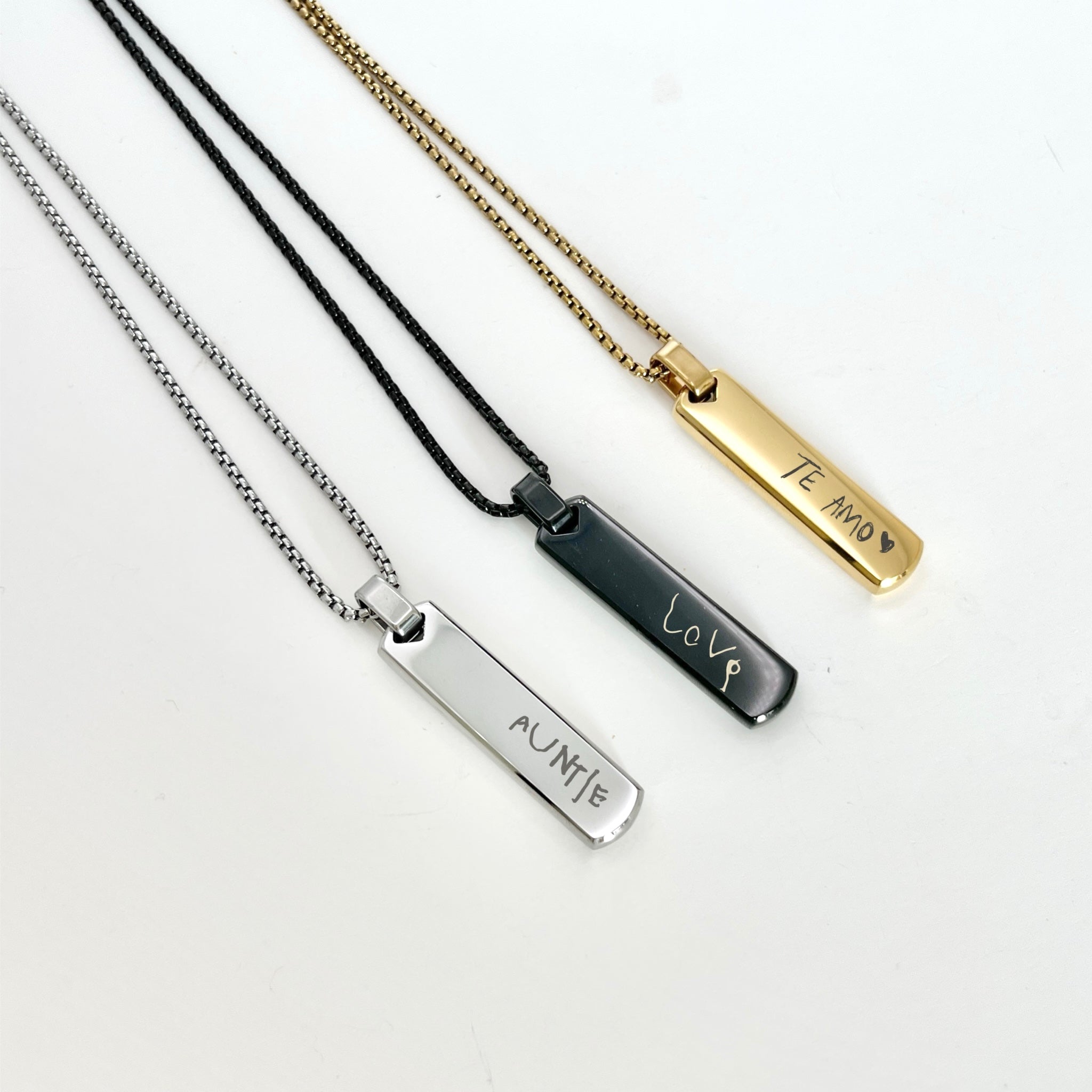 Handwriting Bar Necklace