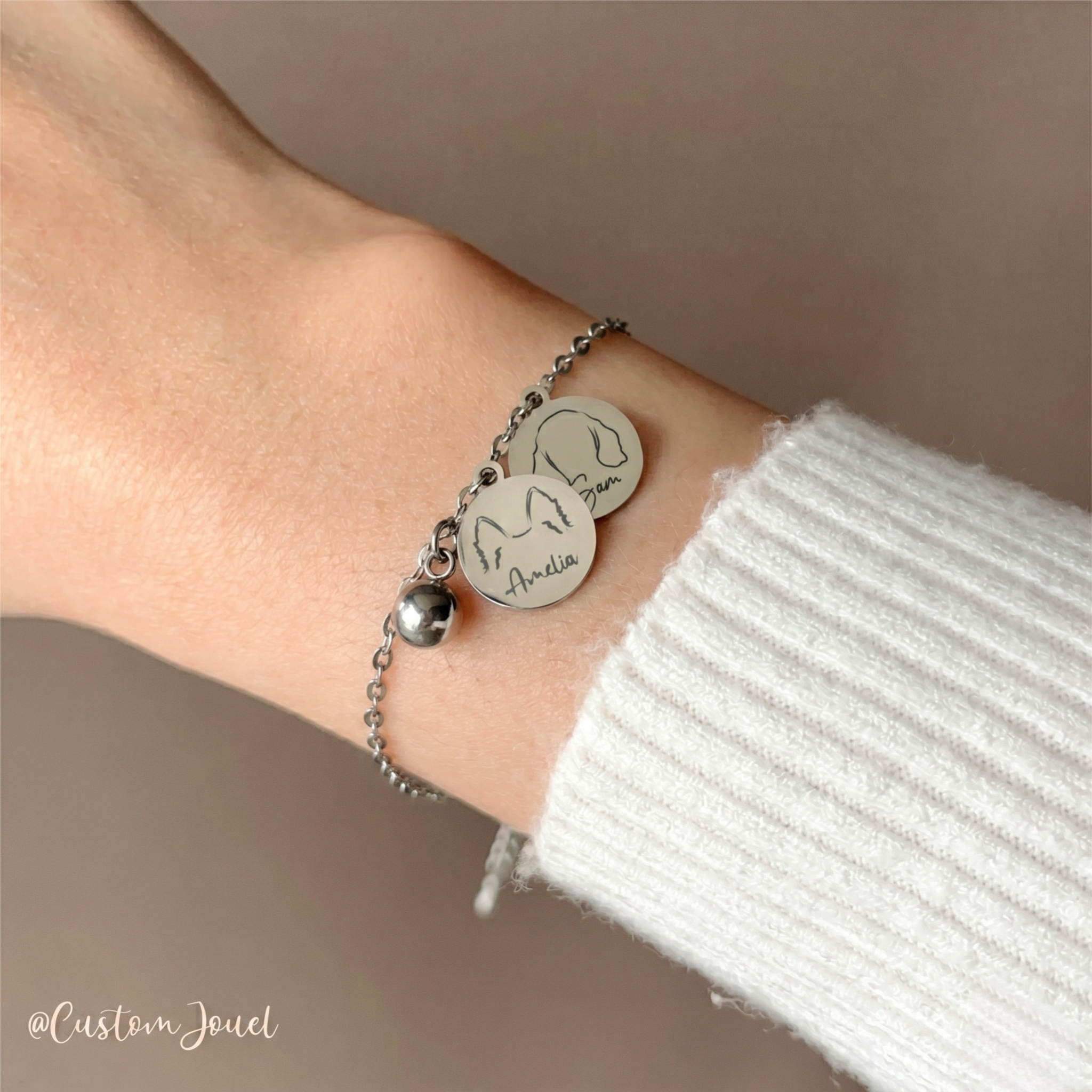 Dog Ears Bracelet with Ball Charm