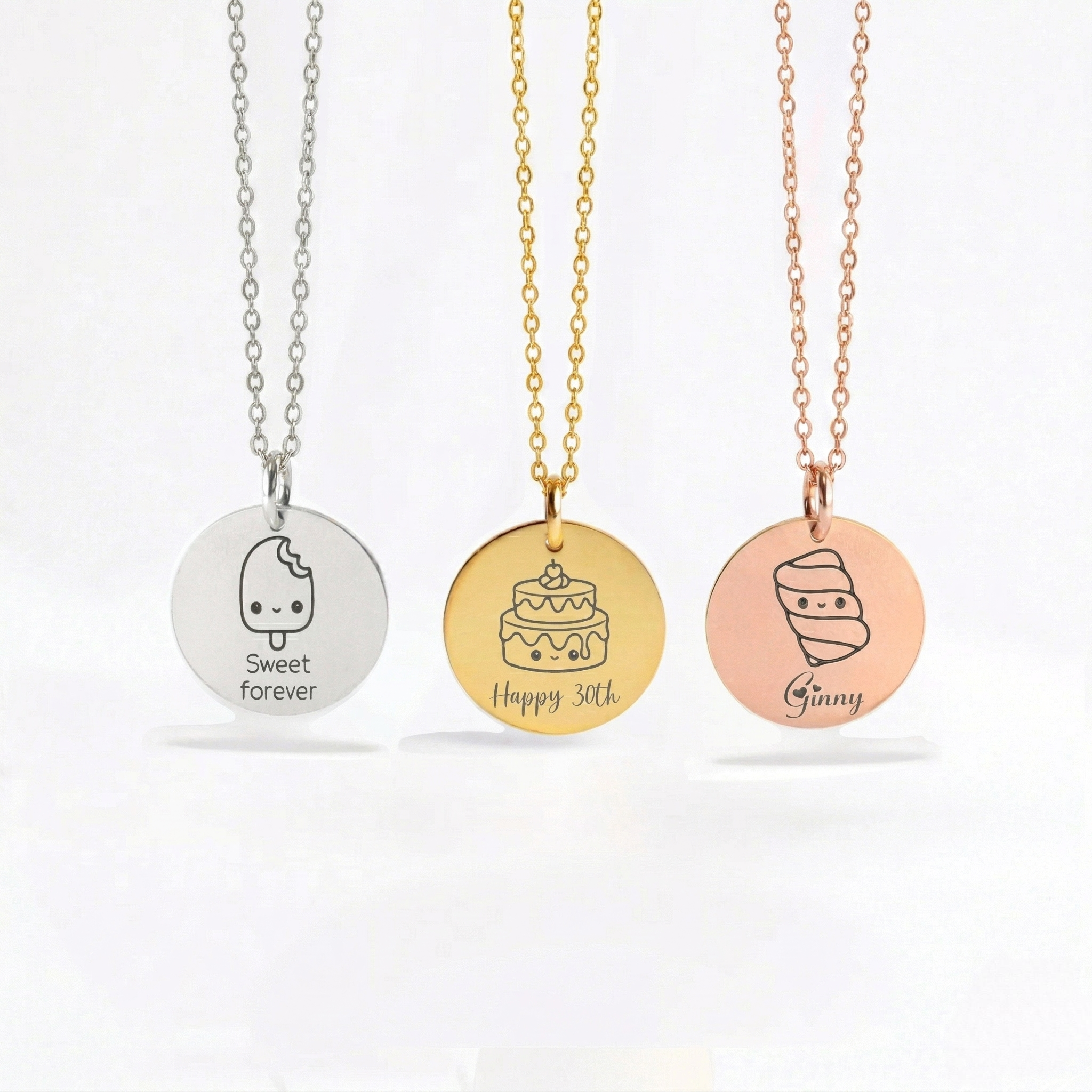 Sweets Cartoon with Name Necklace