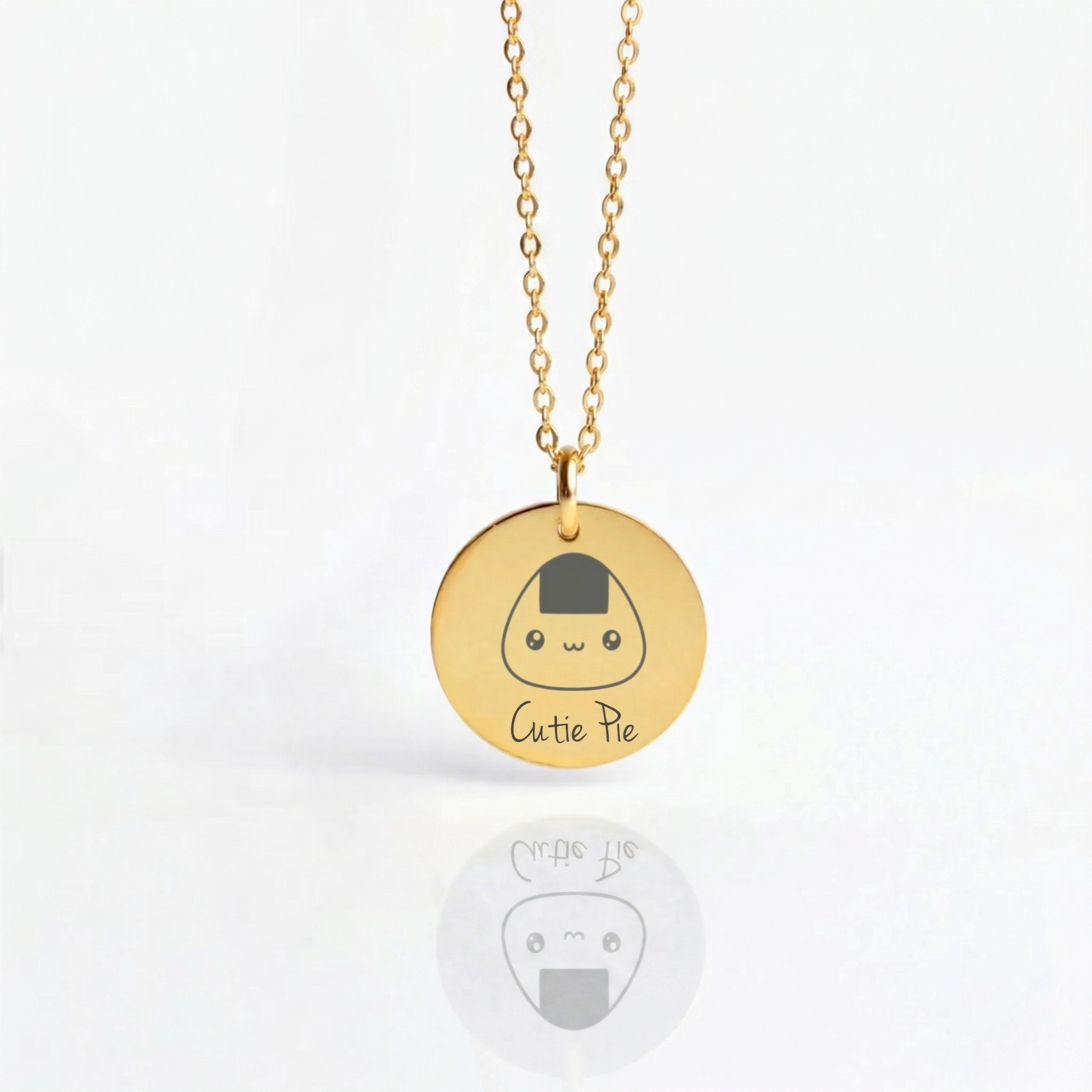 Happy Food Face with Name Necklace