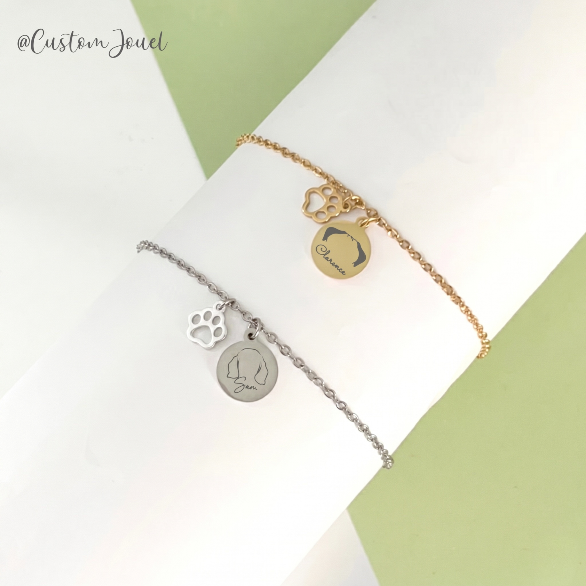 Dog Ears Bracelet with Paw Charm