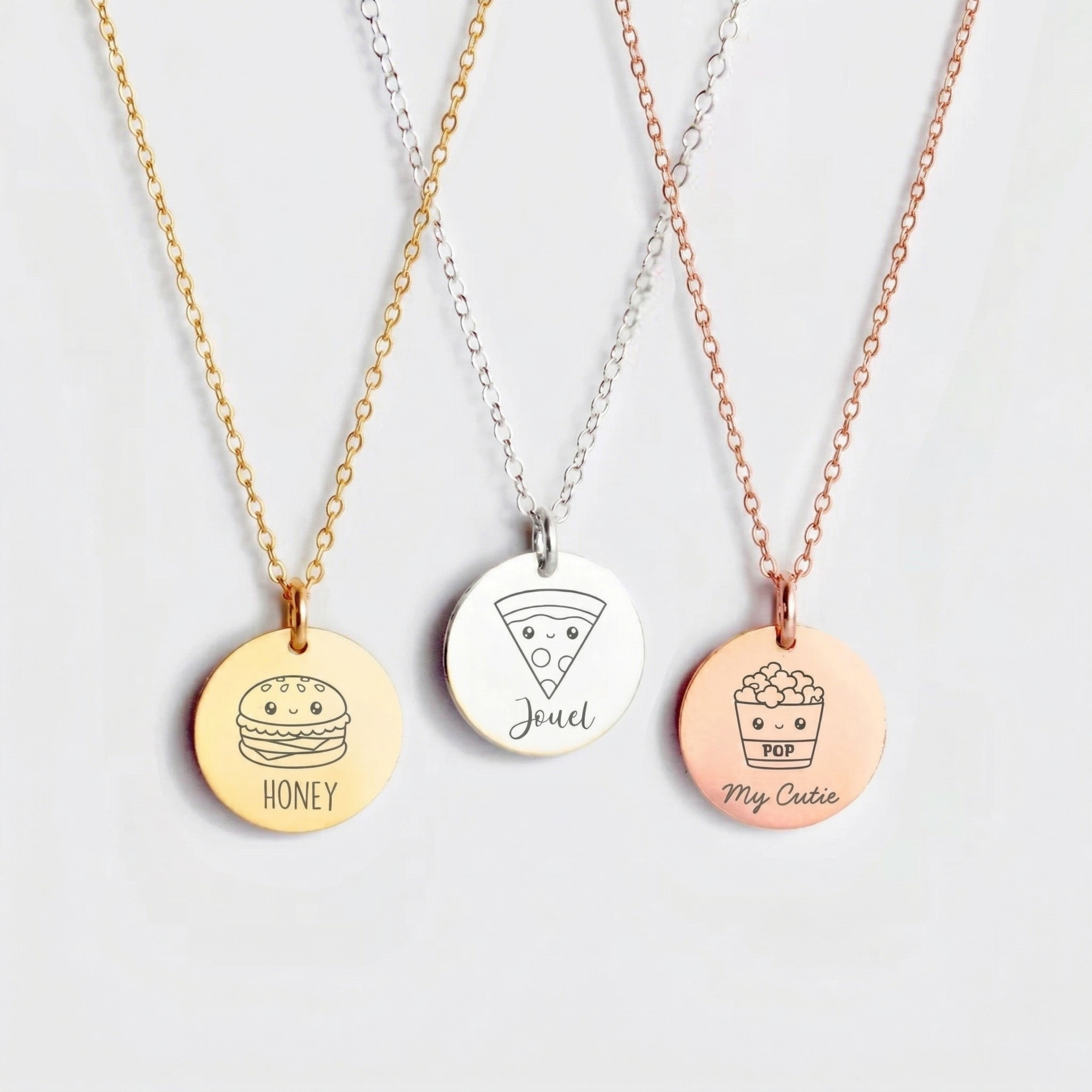 Kawaii Fast Food with Name Necklace