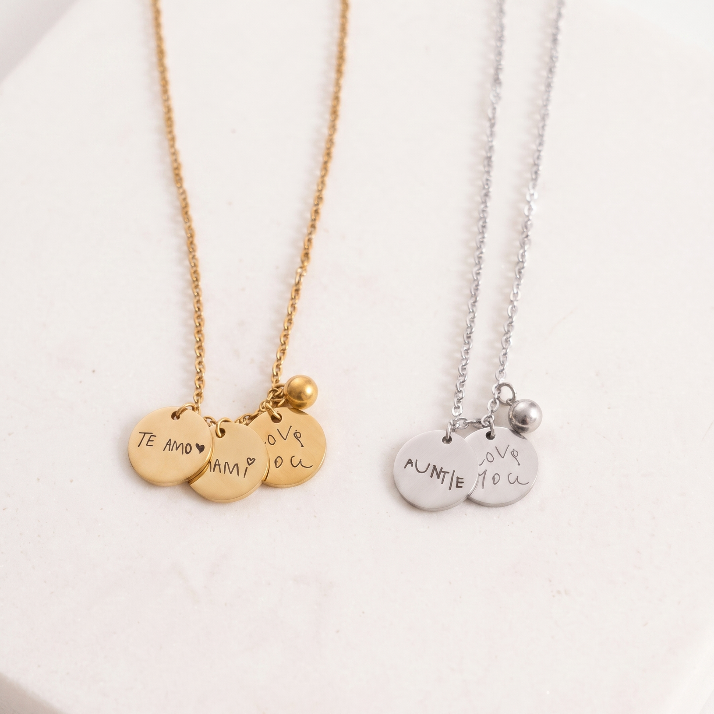 Handwriting Necklace with Ball Charm