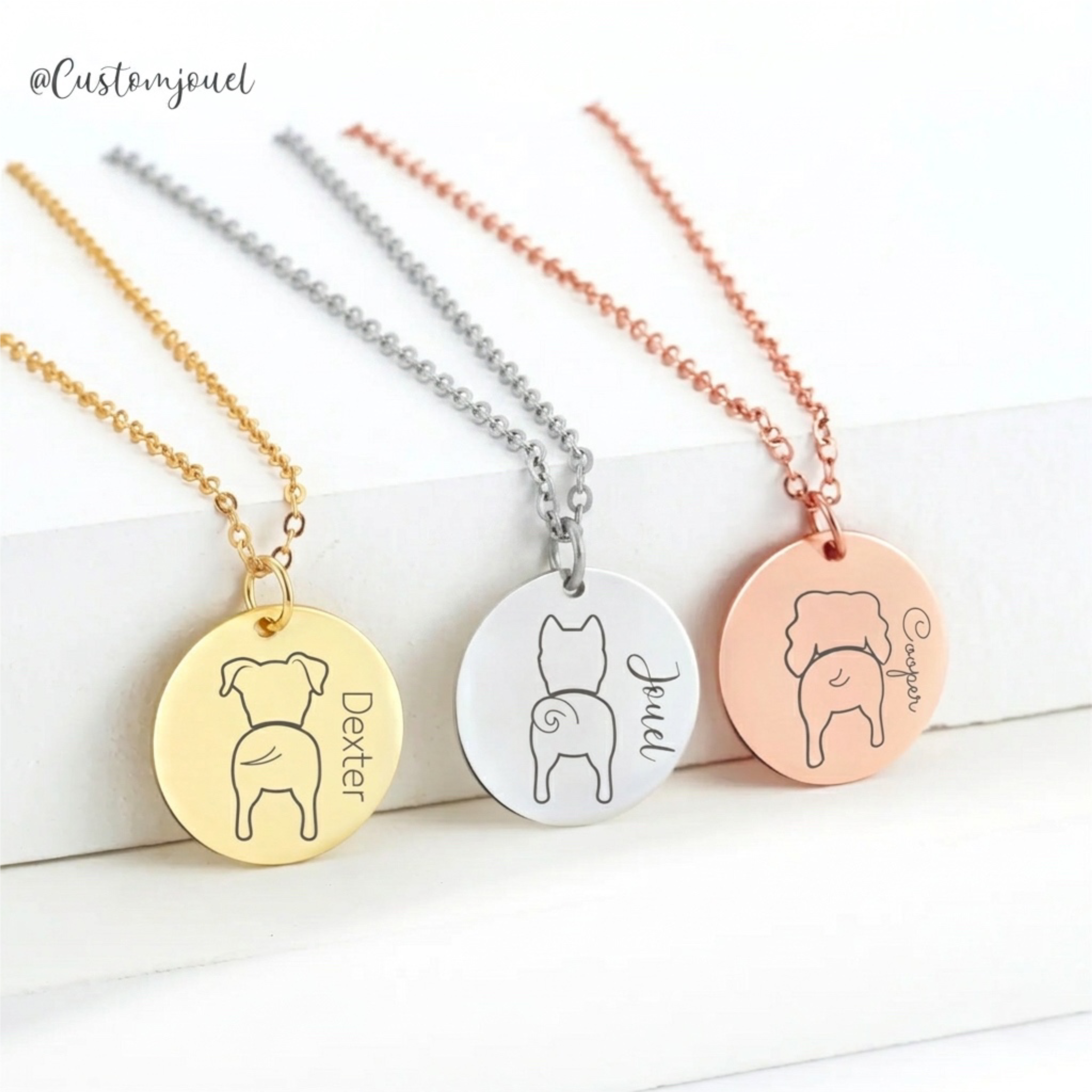 Dog Tail & Name Necklace