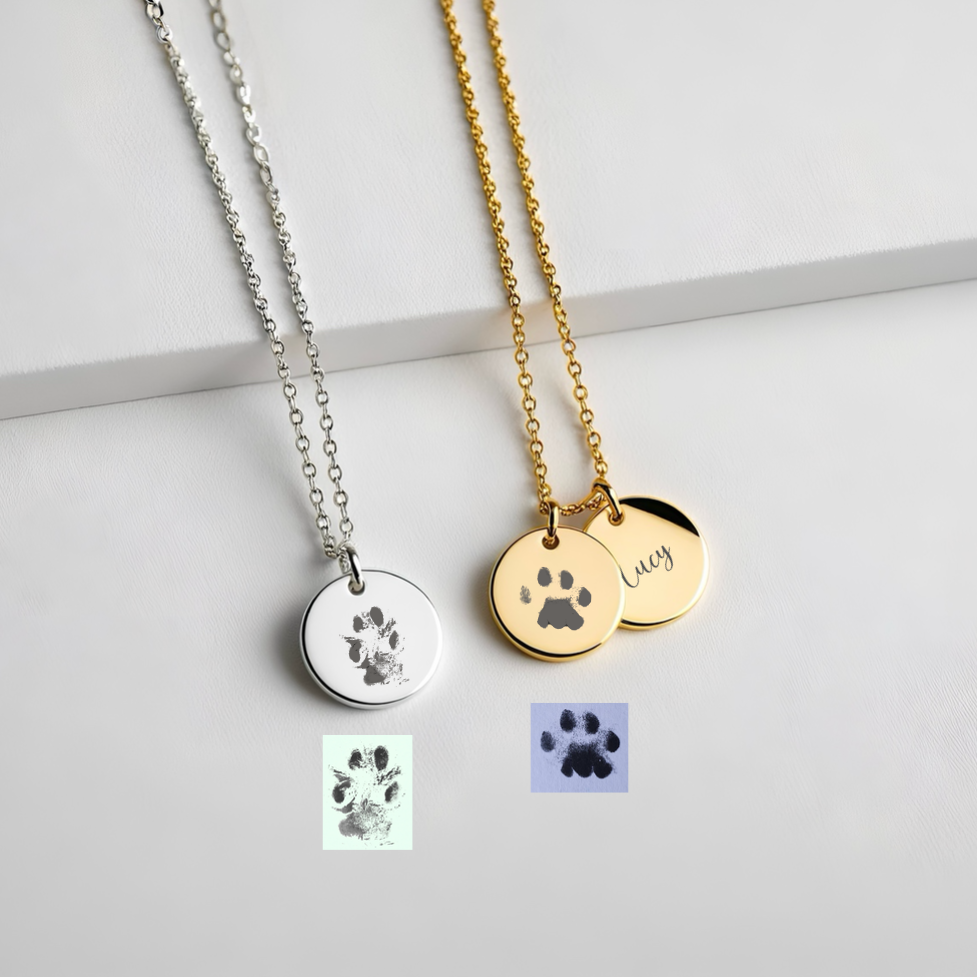Pet Paw & Portrait Necklace
