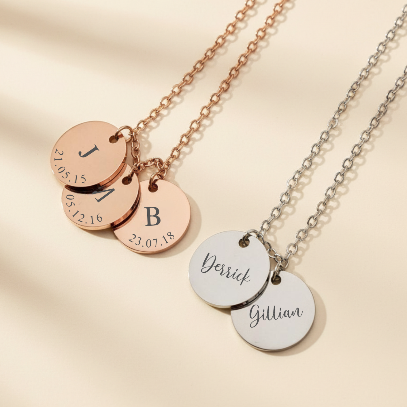 Initial Name & Date Necklace