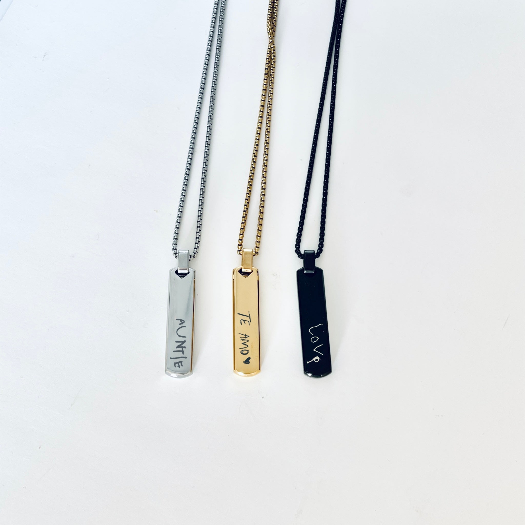 Handwriting Bar Necklace