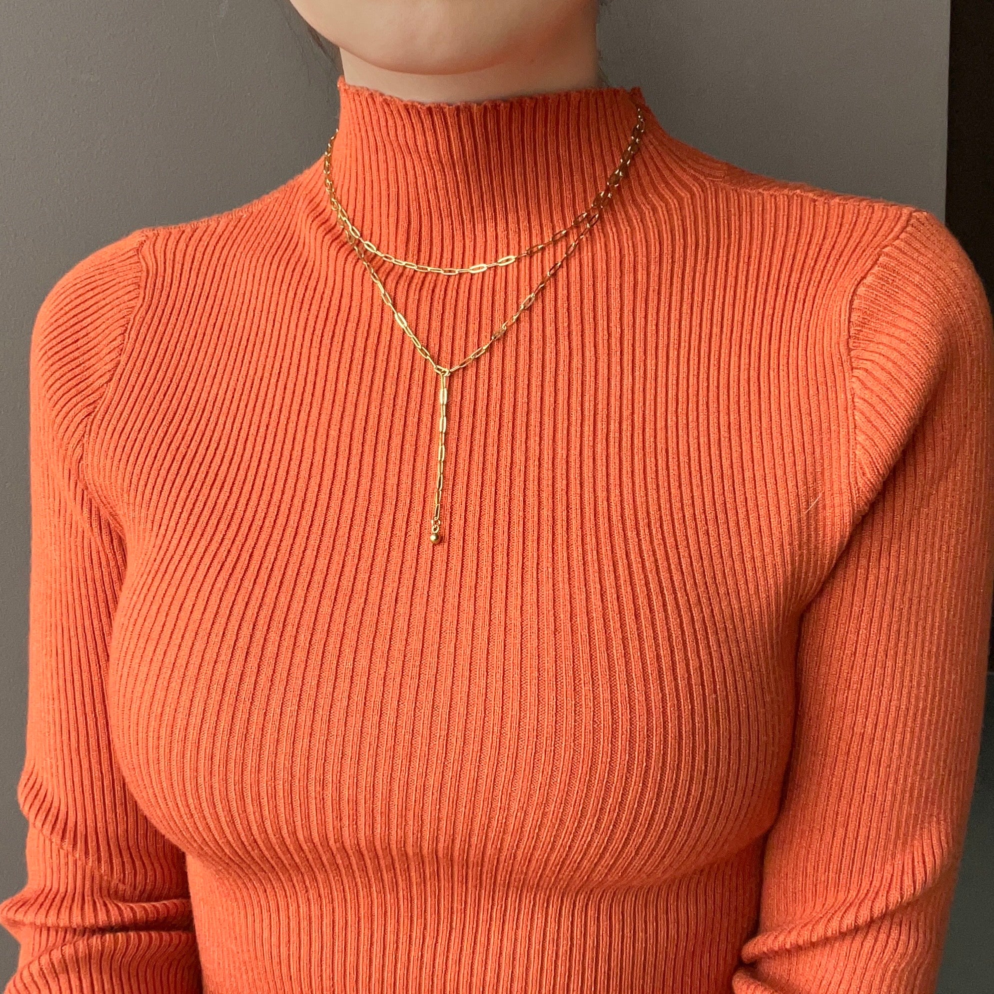 Paperclip Layer Lariat Necklace