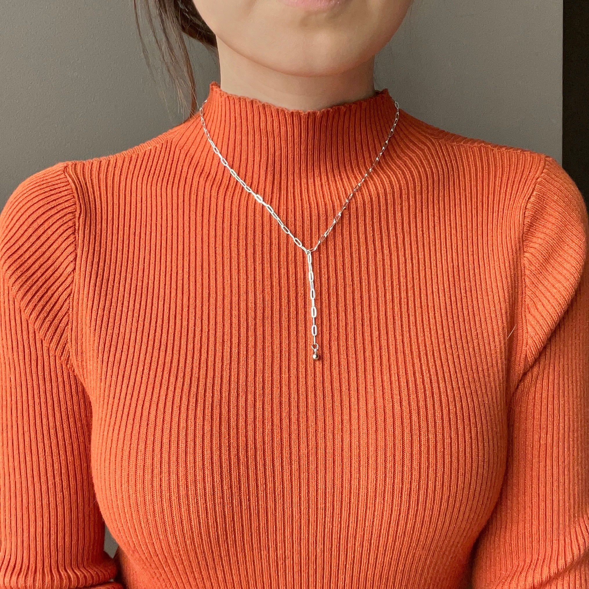 Paperclip Lariat Necklace