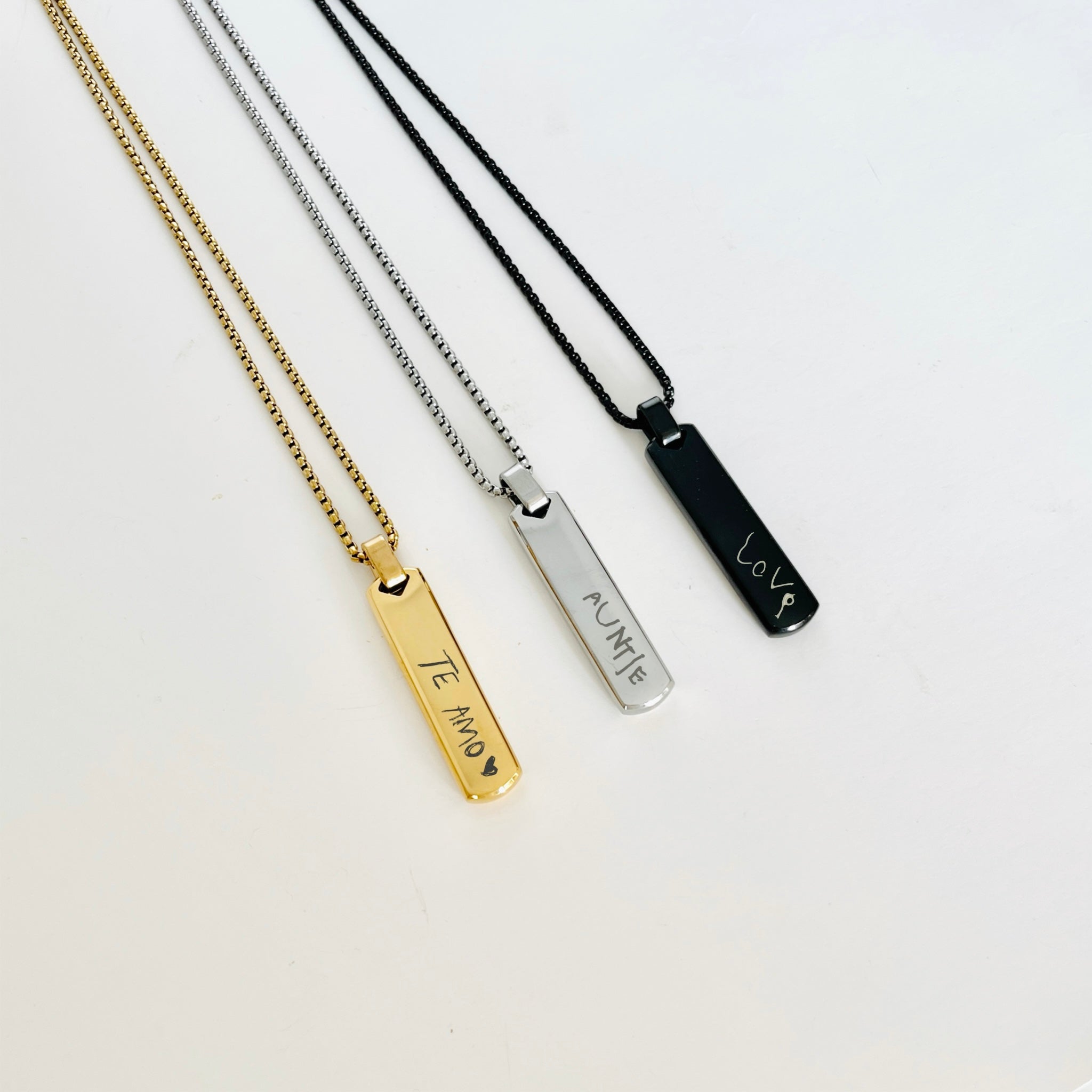 Handwriting Bar Necklace