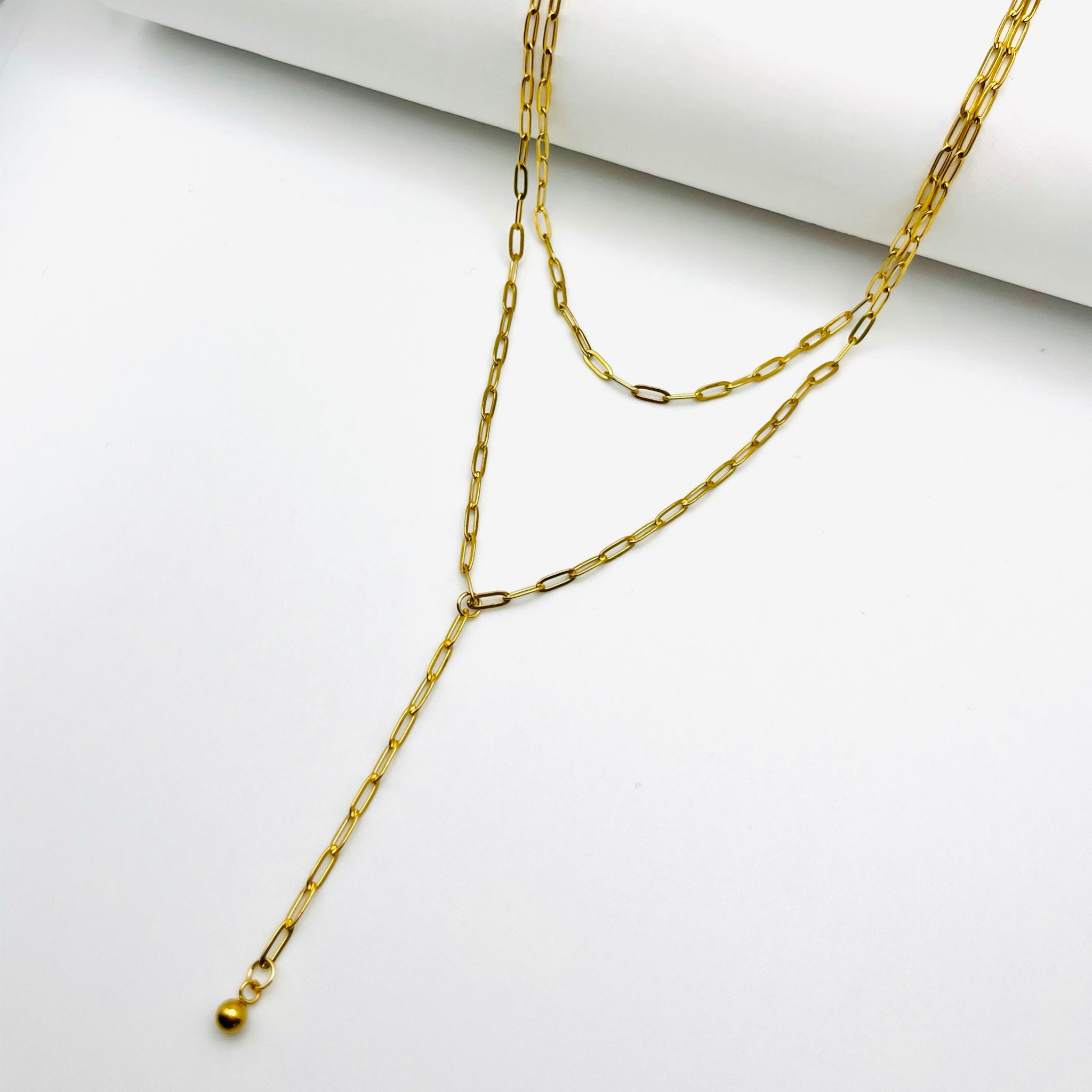 Paperclip Layer Lariat Necklace