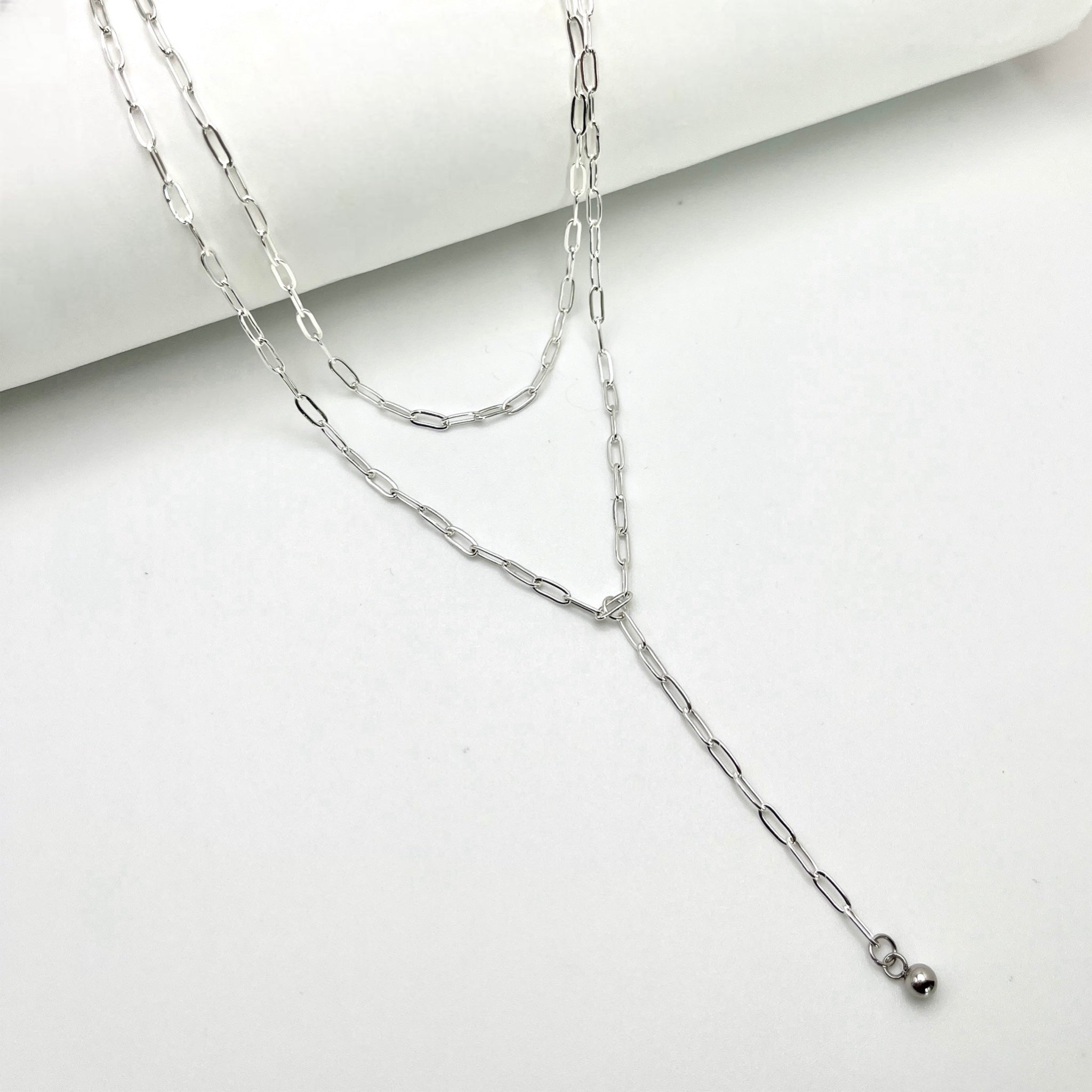 Paperclip Layer Lariat Necklace