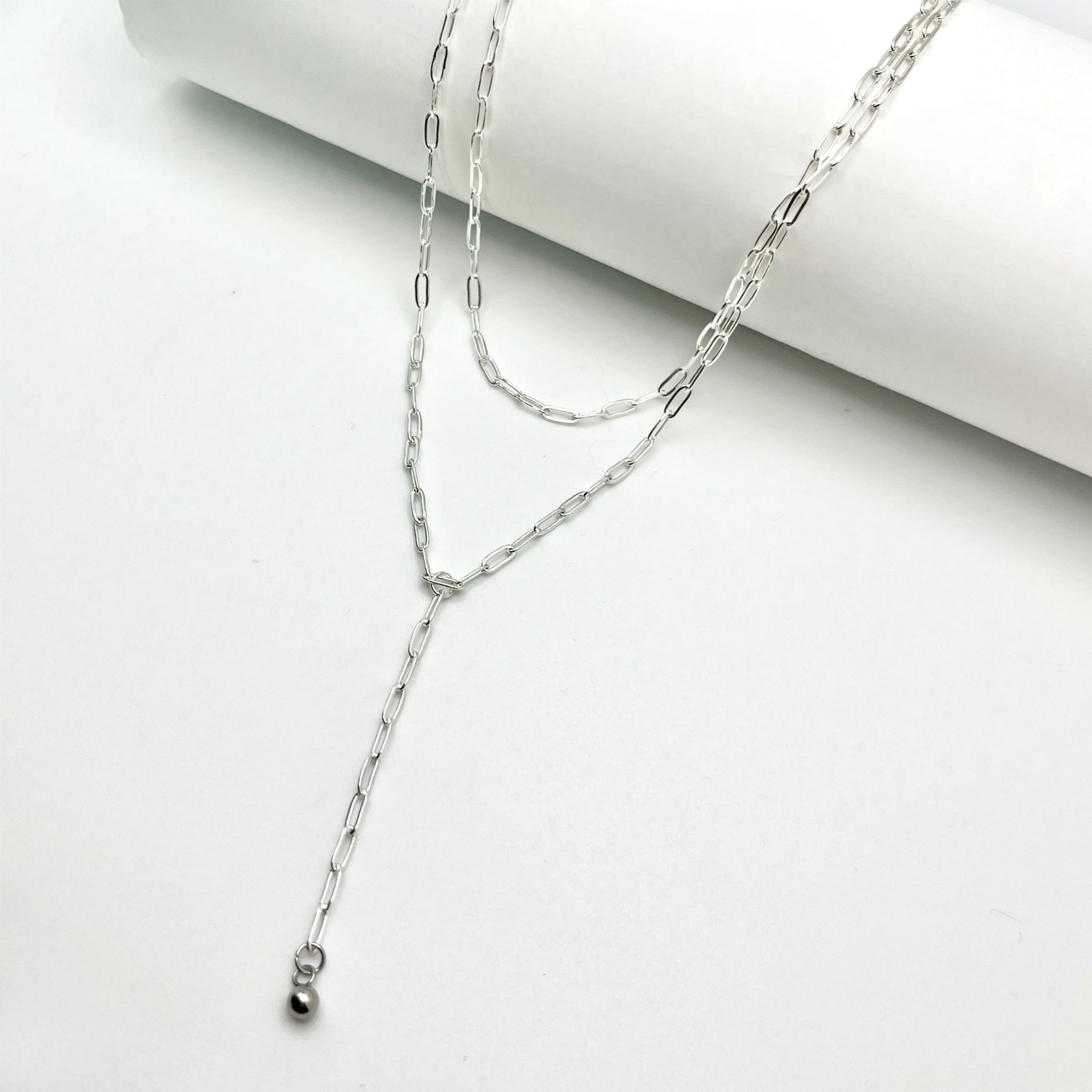 Paperclip Layer Lariat Necklace