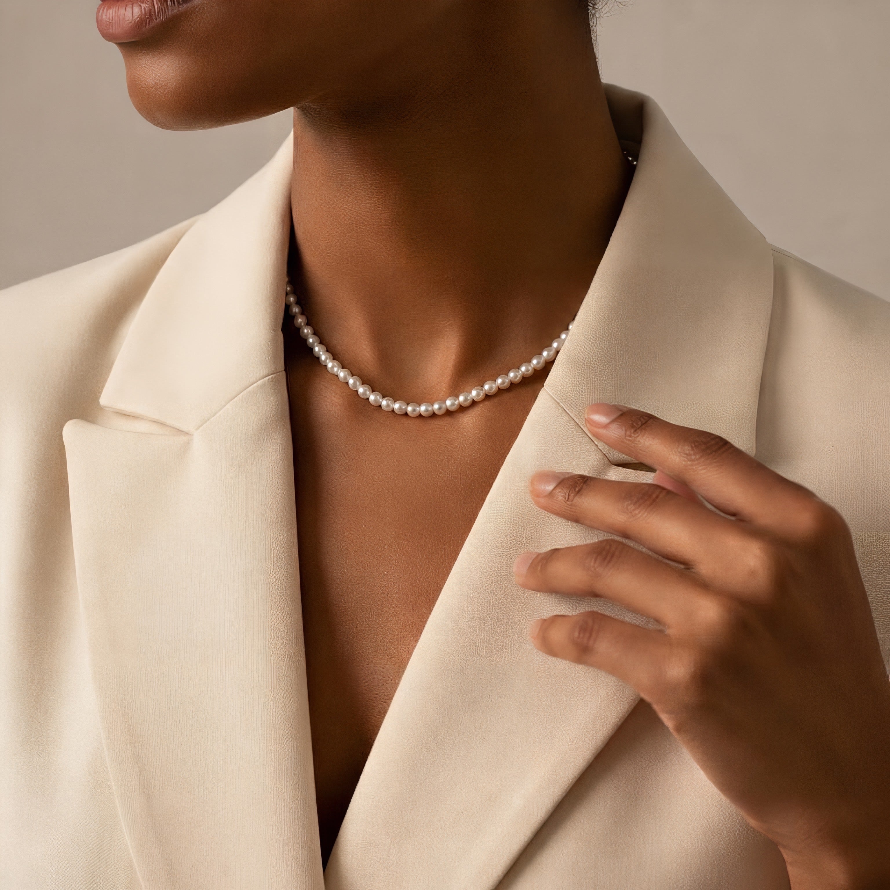 4mm Shell Pearl Short Necklace