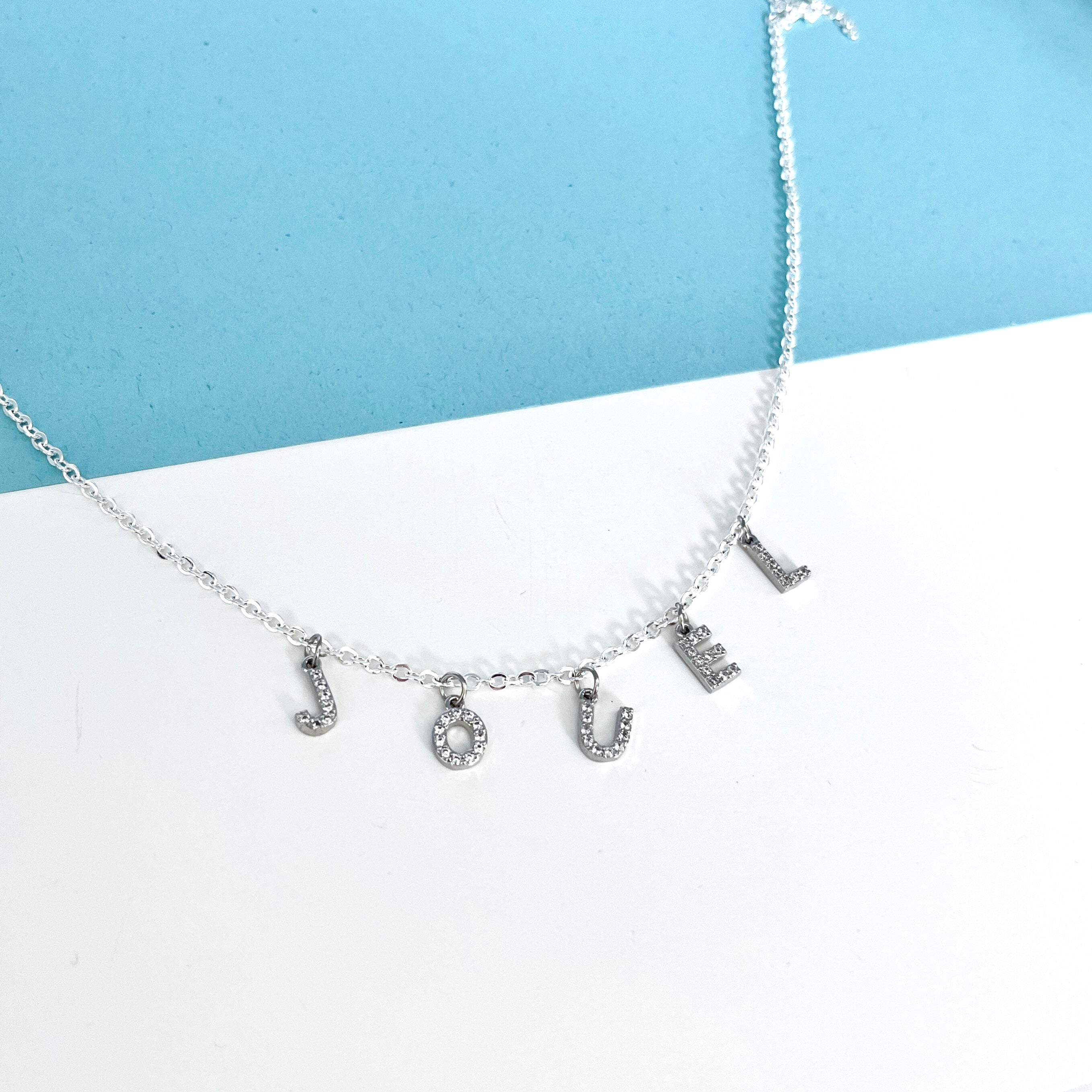 Spaced Crystal Letter Necklace – - Main Image