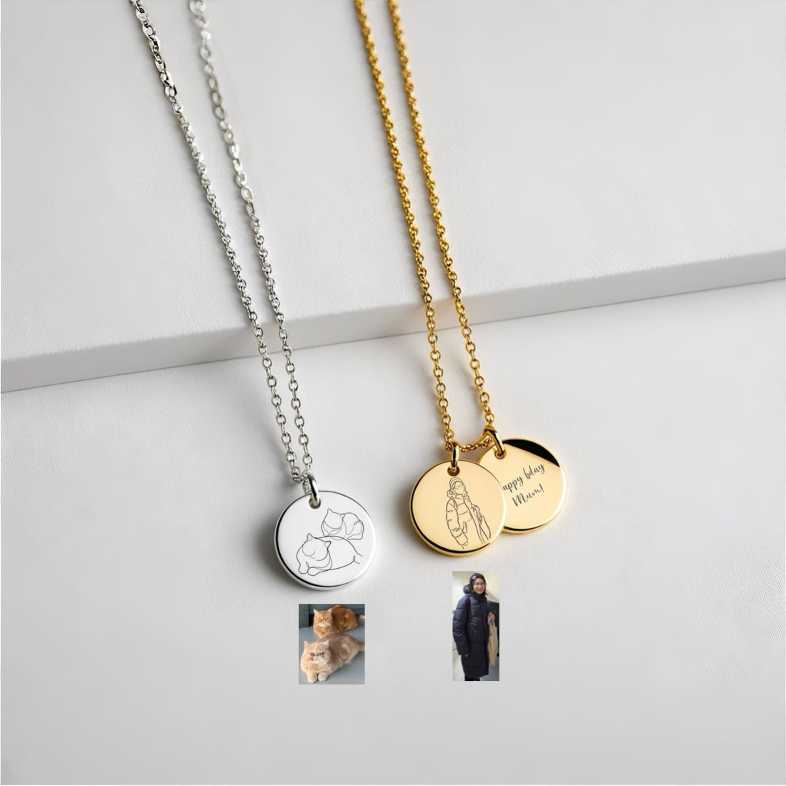 Drawn from Photo Minimalist Calligraphy Necklace