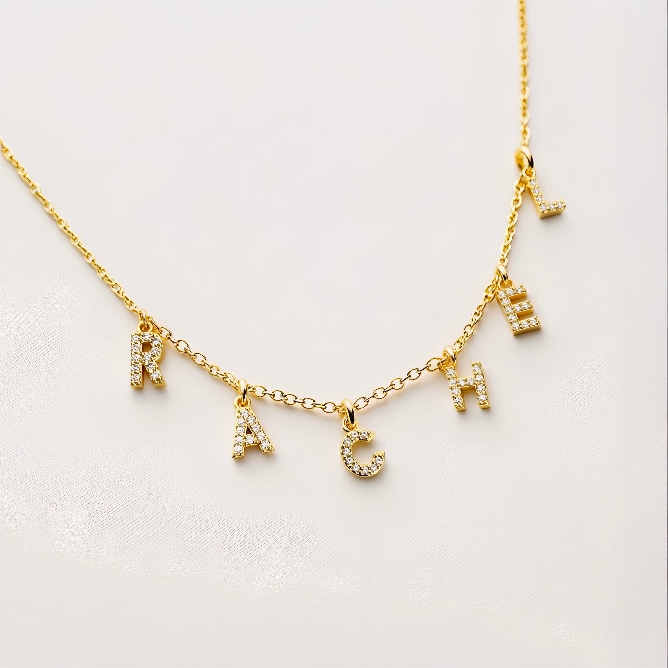 Spaced Crystal Letter Necklace