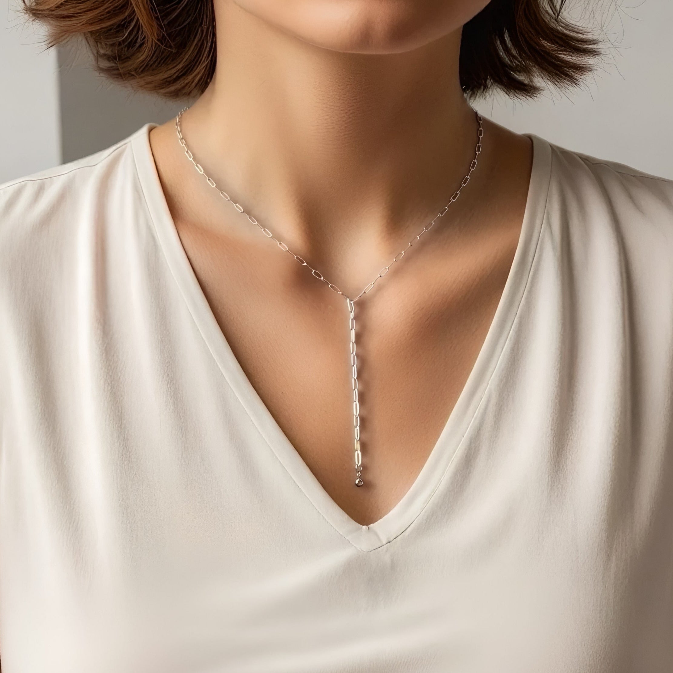 Paperclip Lariat Necklace