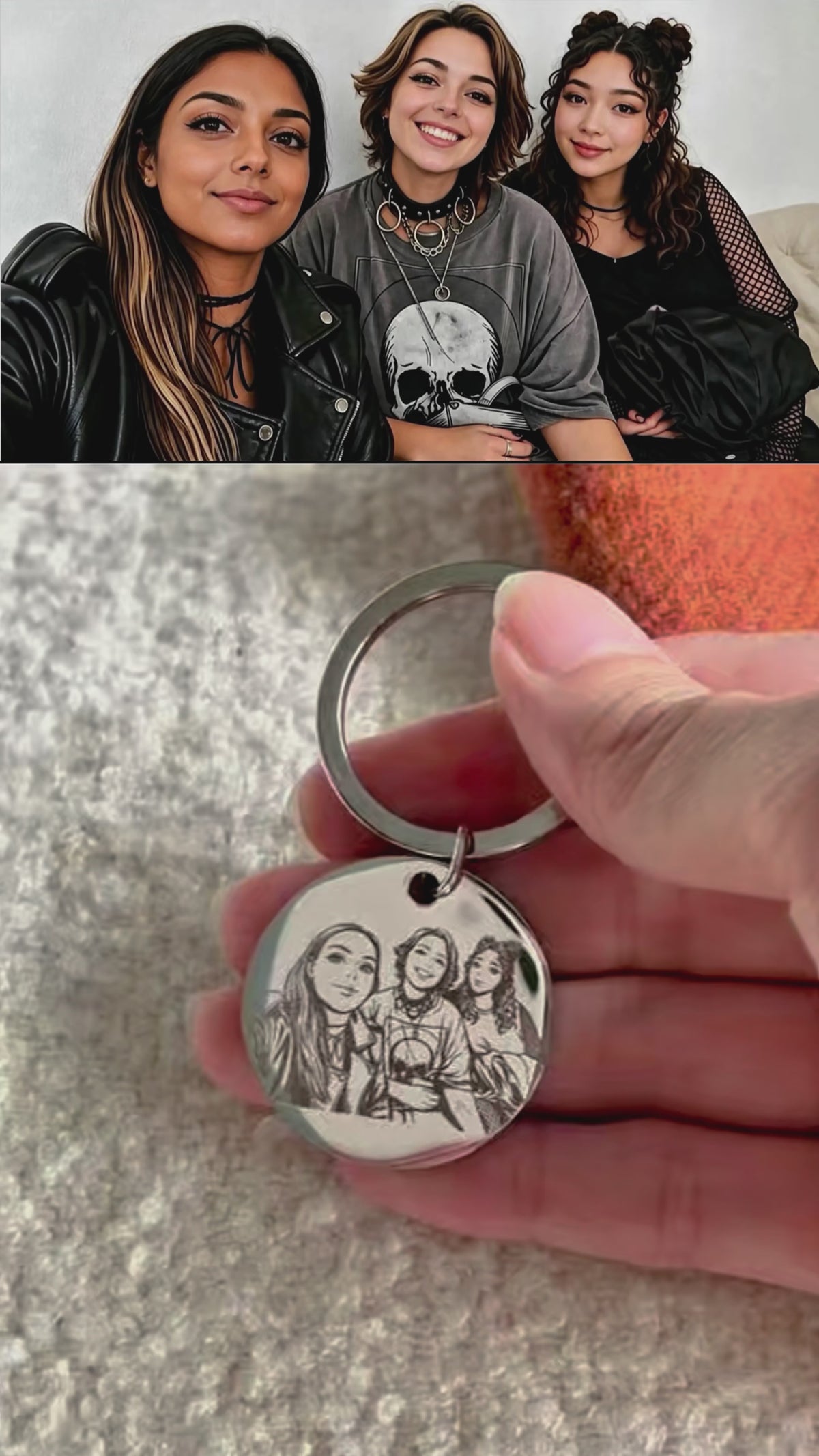 Load video: Draw from Photo Manga Keyring